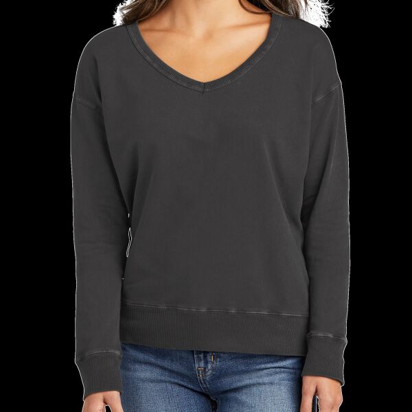 Garment Dyed V Neck Sweatshirt Thumbnail