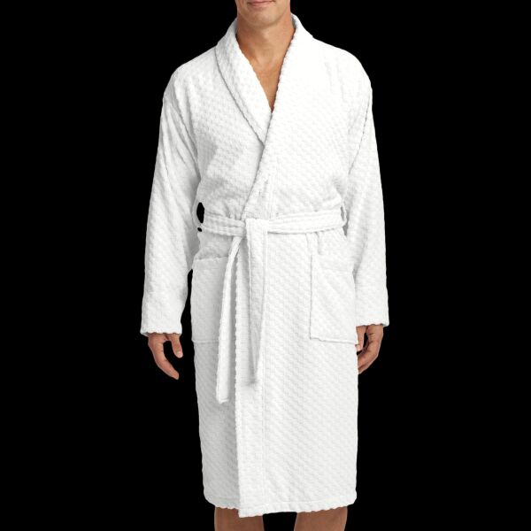 Checkered Terry Shawl Collar Robe Thumbnail