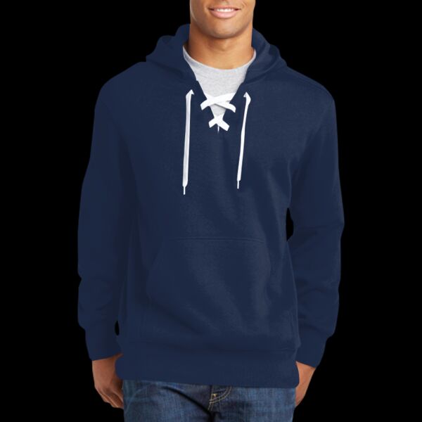 Lace Up Pullover Hooded Sweatshirt Thumbnail
