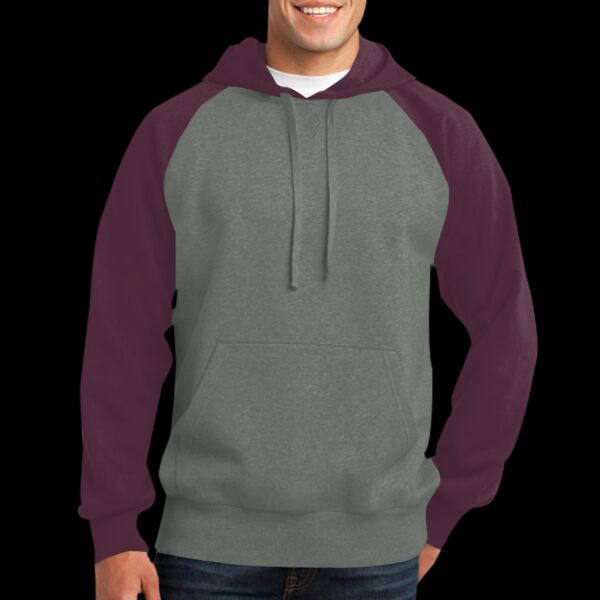 Raglan Colorblock Pullover Hooded Sweatshirt Thumbnail