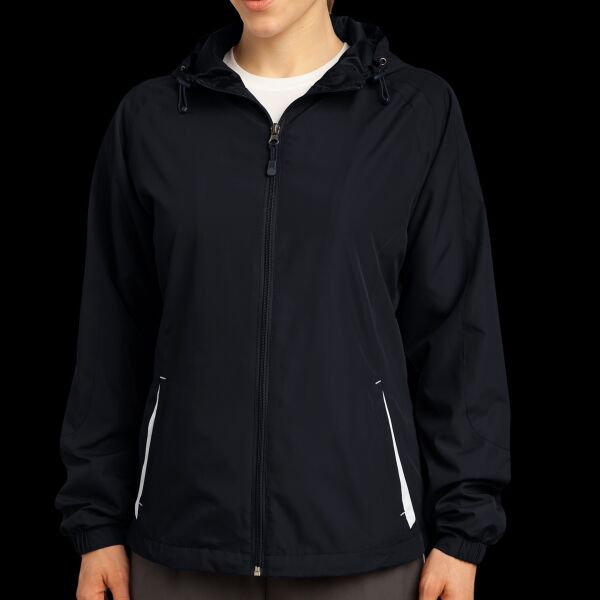 Ladies Colorblock Hooded Raglan Jacket Thumbnail