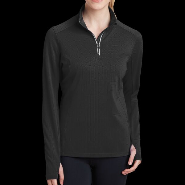 Ladies Sport Wick ® Textured 1/4 Zip Pullover Thumbnail