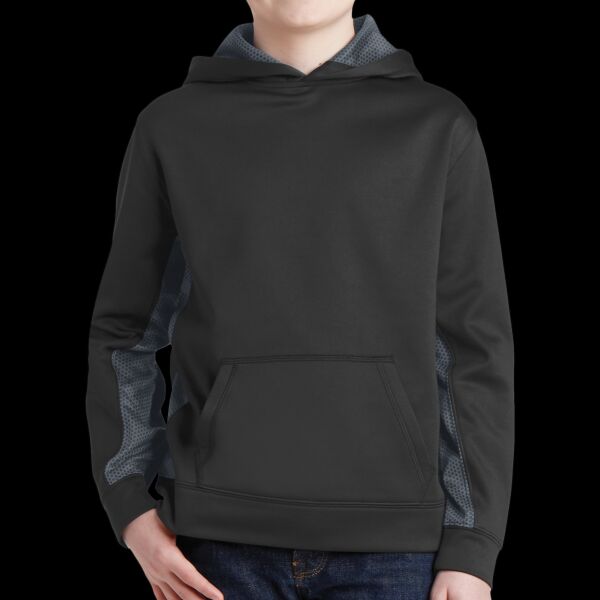 Youth Sport Wick ® CamoHex Fleece Colorblock Hooded Pullover Thumbnail